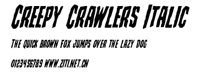 Creepy Crawlers Italic.ttf字體轉換器圖片