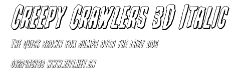 Creepy Crawlers 3D Italic.ttf字體轉換器圖片