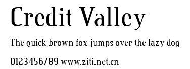 Credit Valley.ttf字體轉換器圖片