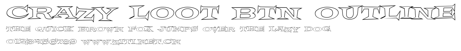 Crazy Loot BTN Outline.ttf字體轉換器圖片