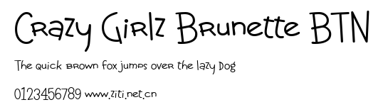 Crazy Girlz Brunette BTN.ttf字體轉換器圖片