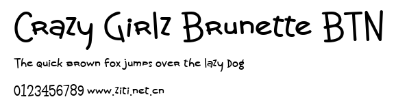 Crazy Girlz Brunette BTN.ttf字體轉換器圖片