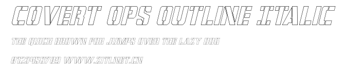 Covert Ops Outline Italic.ttf字體轉換器圖片