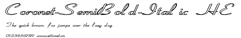 Coronet-SemiBold-Italic HE.ttf字體轉換器圖片