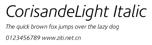 CorisandeLight Italic.ttf字體轉換器圖片