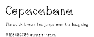 Copacabana.ttf字體轉換器圖片