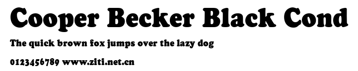 Cooper Becker Black Cond.ttf字體轉換器圖片