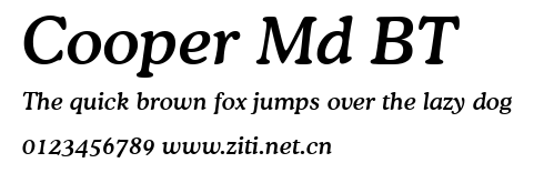 Cooper Md BT.ttf字體轉換器圖片