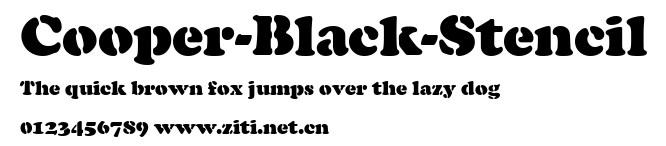 Cooper-Black-Stencil.ttf字體轉換器圖片