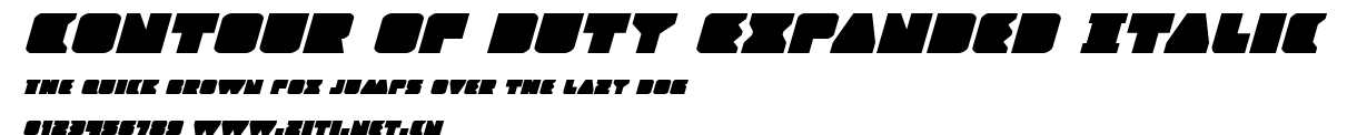 Contour of Duty Expanded Italic.ttf字體轉換器圖片