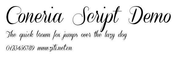 Coneria Script Demo.ttf字體轉換器圖片