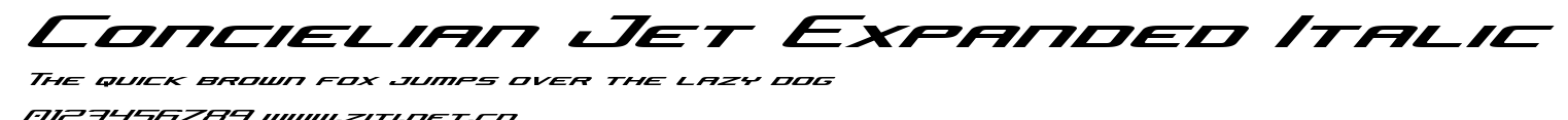 Concielian Jet Expanded Italic.ttf字體轉換器圖片