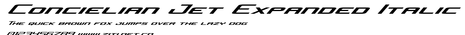 Concielian Jet Expanded Italic.ttf字體轉換器圖片