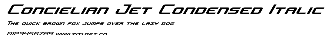 Concielian Jet Condensed Italic.ttf字體轉換器圖片