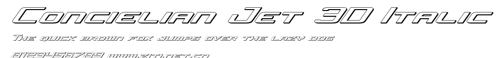 Concielian Jet 3D Italic.ttf字體轉換器圖片