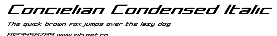 Concielian Condensed Italic.ttf字體轉換器圖片