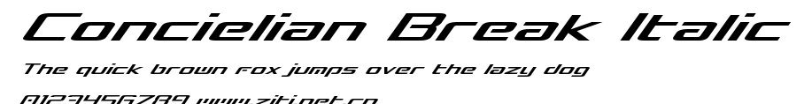 Concielian Break Italic.ttf字體轉換器圖片
