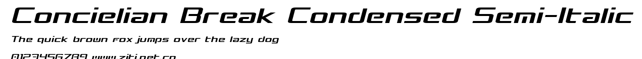 Concielian Break Condensed Semi-Italic.ttf字體轉換器圖片