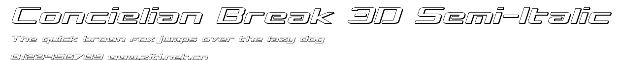 Concielian Break 3D Semi-Italic.ttf字體轉換器圖片