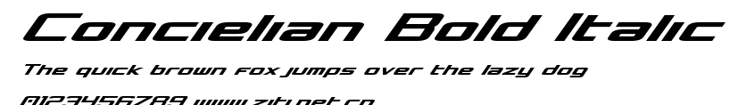 Concielian Bold Italic.ttf字體轉換器圖片