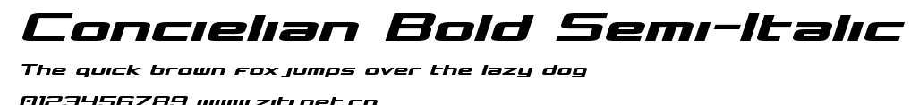 Concielian Bold Semi-Italic.ttf字體轉換器圖片