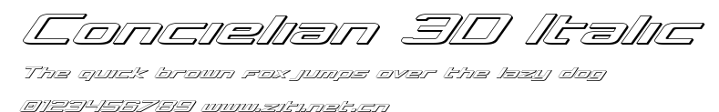 Concielian 3D Italic.ttf字體轉換器圖片