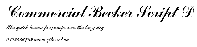 Commercial Becker Script D.ttf字體轉換器圖片