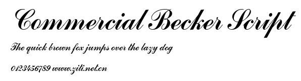 Commercial Becker Script.ttf字體轉換器圖片