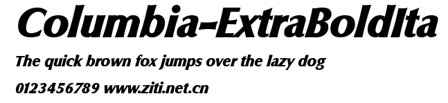 Columbia-ExtraBoldIta.ttf字體轉換器圖片