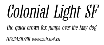 Colonial Light SF.ttf字體轉換器圖片