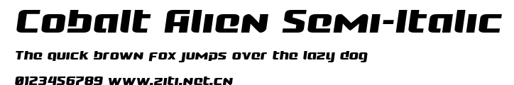 Cobalt Alien Semi-Italic.ttf字體轉換器圖片