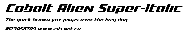 Cobalt Alien Super-Italic.ttf字體轉換器圖片