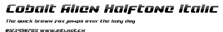 Cobalt Alien Halftone Italic.ttf字體轉換器圖片