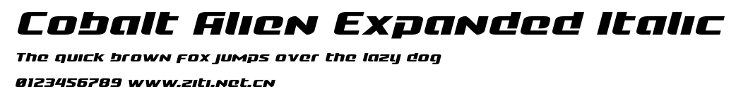 Cobalt Alien Expanded Italic.ttf字體轉換器圖片