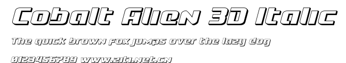 Cobalt Alien 3D Italic.ttf字體轉換器圖片
