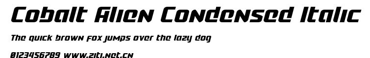 Cobalt Alien Condensed Italic.ttf字體轉換器圖片