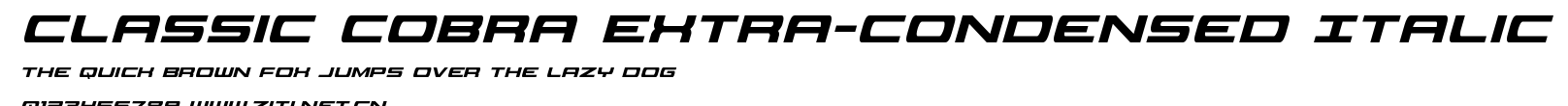 Classic Cobra Extra-Condensed Italic.ttf字體轉換器圖片