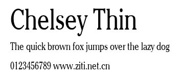 Chelsey Thin.ttf字體轉換器圖片