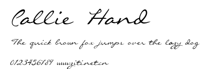 Callie Hand.ttf字體轉換器圖片