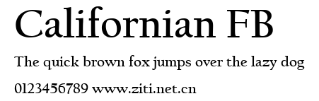 Californian FB.ttf字體轉換器圖片