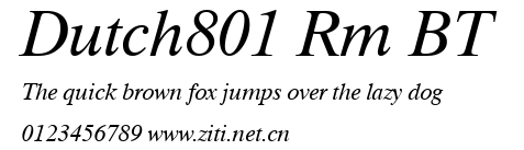 Dutch801 Rm BT.ttf字體轉換器圖片