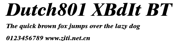 Dutch801 XBdIt BT.ttf字體轉換器圖片