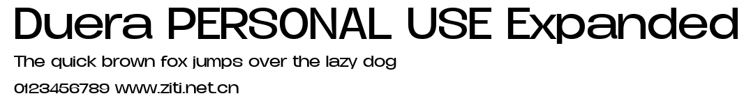 Duera PERSONAL USE Expanded.ttf字體轉換器圖片