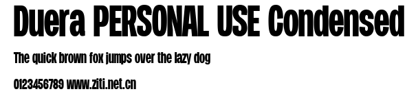 Duera PERSONAL USE Condensed.ttf字體轉換器圖片