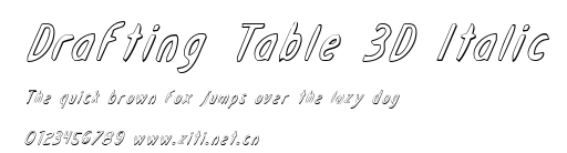 Drafting Table 3D Italic.ttf字體轉換器圖片