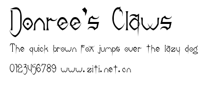 Donree's Claws.ttf字體轉換器圖片