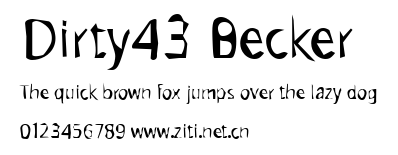 Dirty43 Becker.ttf字體轉換器圖片