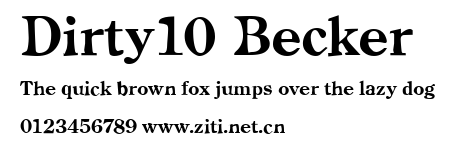 Dirty10 Becker.ttf字體轉換器圖片