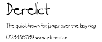 Derelict.ttf字體轉換器圖片
