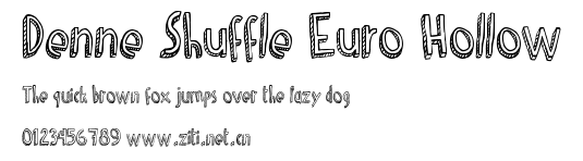 Denne Shuffle Euro Hollow.ttf字體轉換器圖片